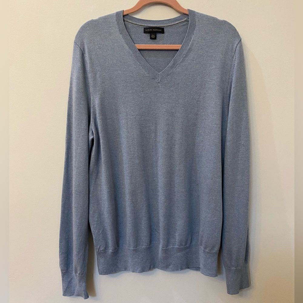 Banana Republic 72% Silk 15% Cashmere V Neck Sweater Men Size L